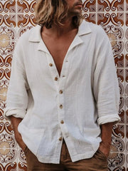 Men's Full Size Button-Up Relaxed Fit Shirt Plus Size White / S