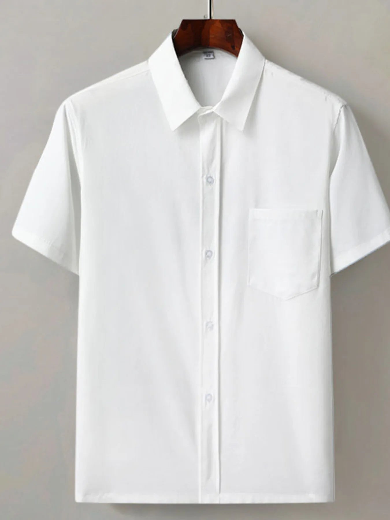 Men's Full Size Button Up Short Sleeve Shirt Plus Size Ivory / S