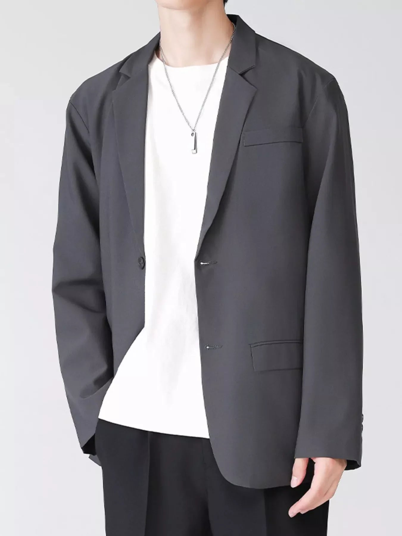 Men's Full Size Casual Lightweight Button Up Blazer Plus Size