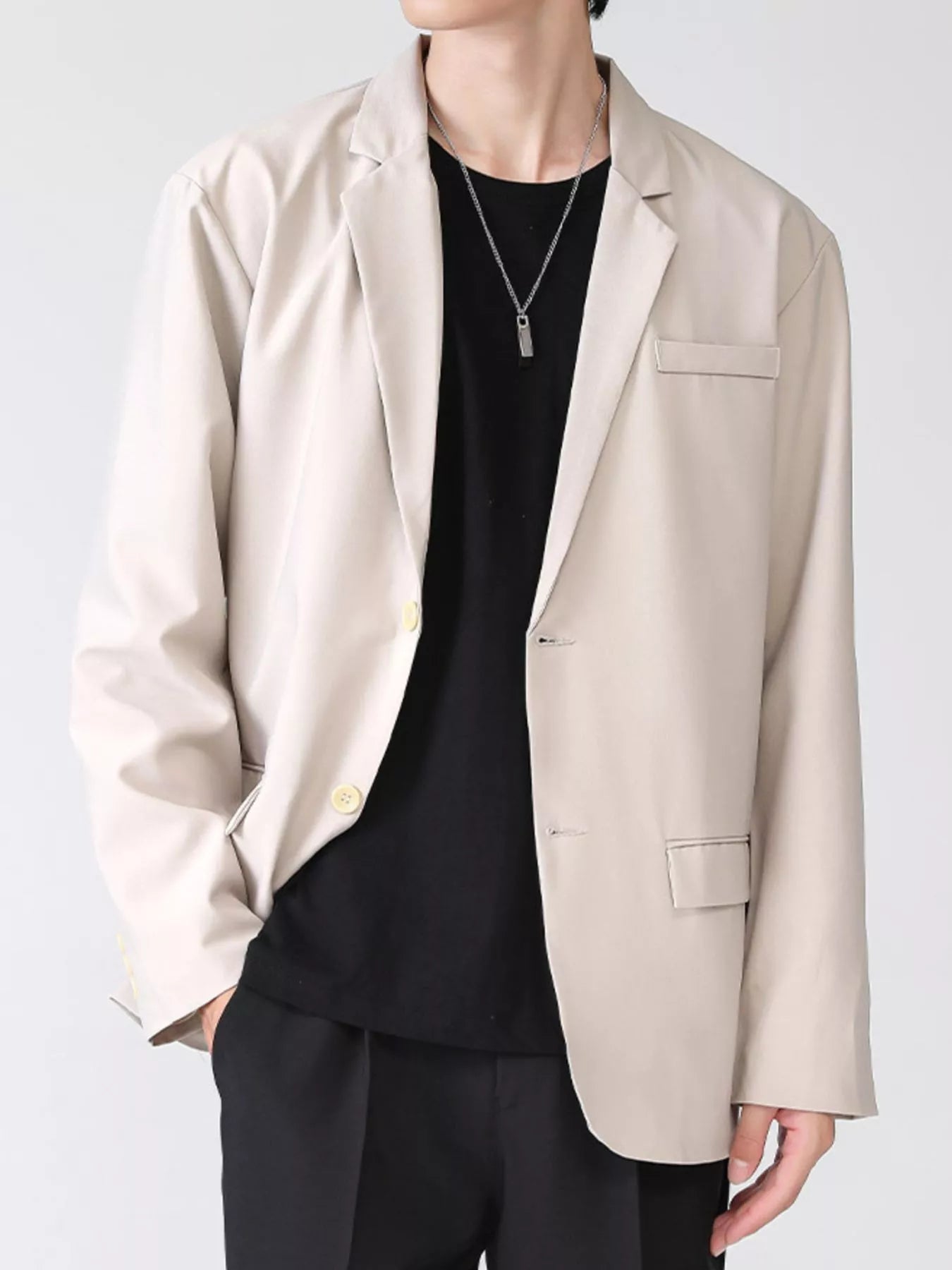 Men's Full Size Casual Lightweight Button Up Blazer Plus Size