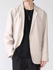 Men's Full Size Casual Lightweight Button Up Blazer Plus Size