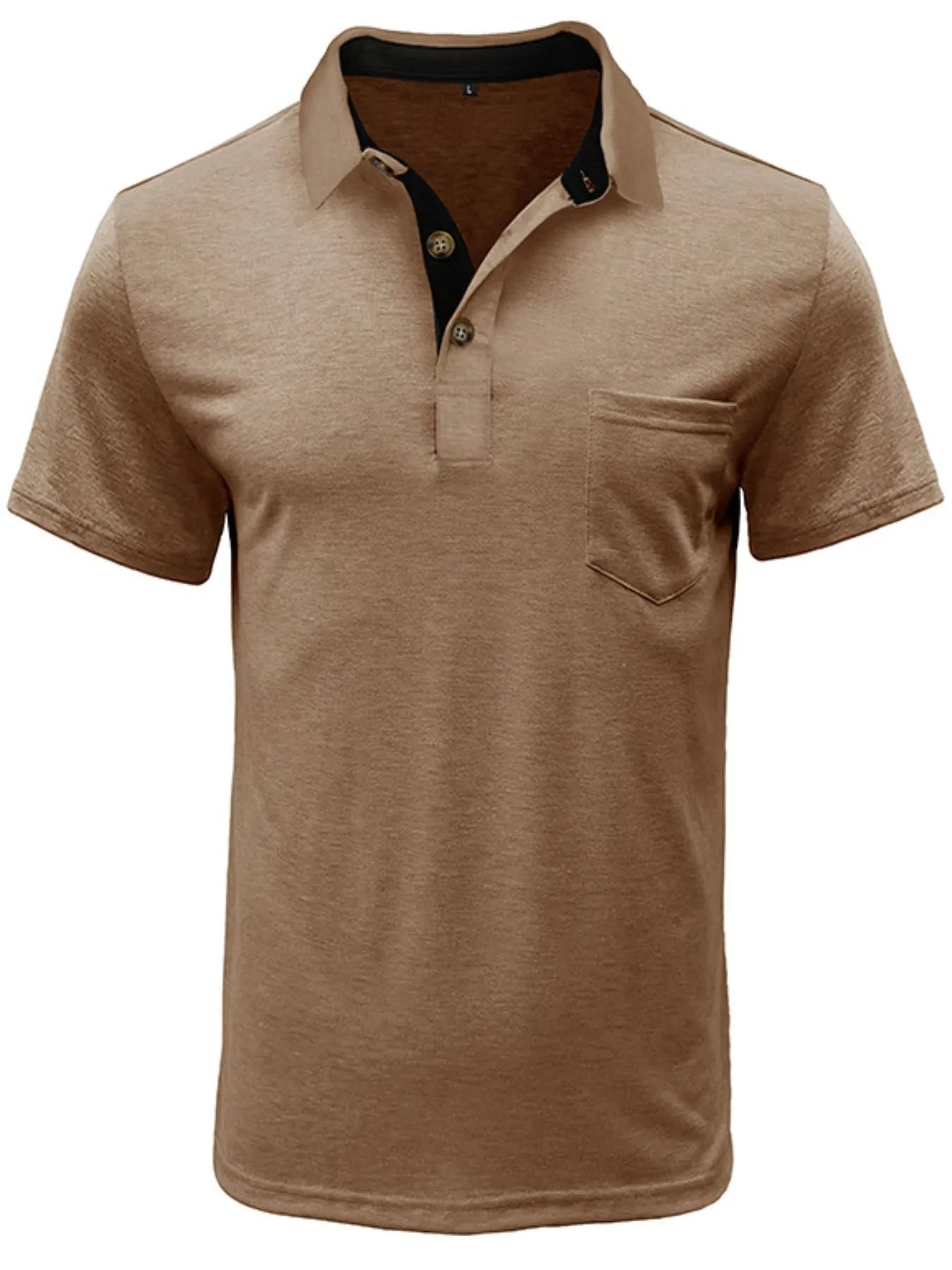 Men's Full Size Classic Heathered Pocket Polo Shirt Plus Size