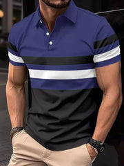 Men's Full Size Collared Neck Short Sleeve Polo Plus Size Indigo / S