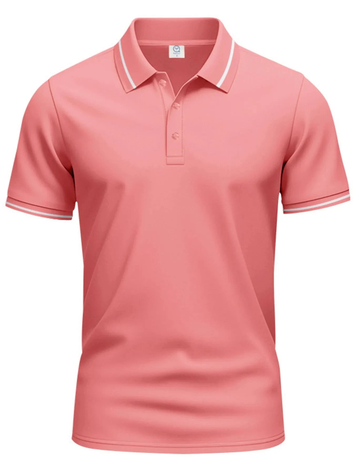 Men's Full Size Collared Neck Short Sleeve Polo Plus Size Pink / S