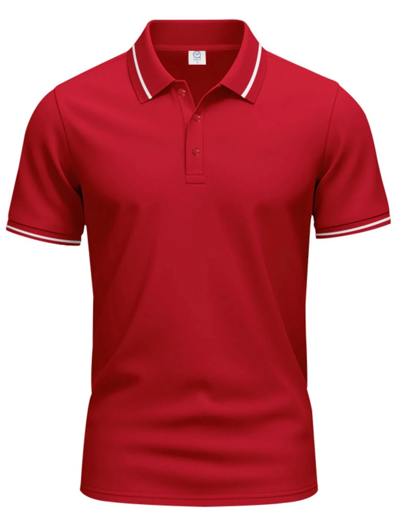 Men's Full Size Collared Neck Short Sleeve Polo Plus Size Red / S