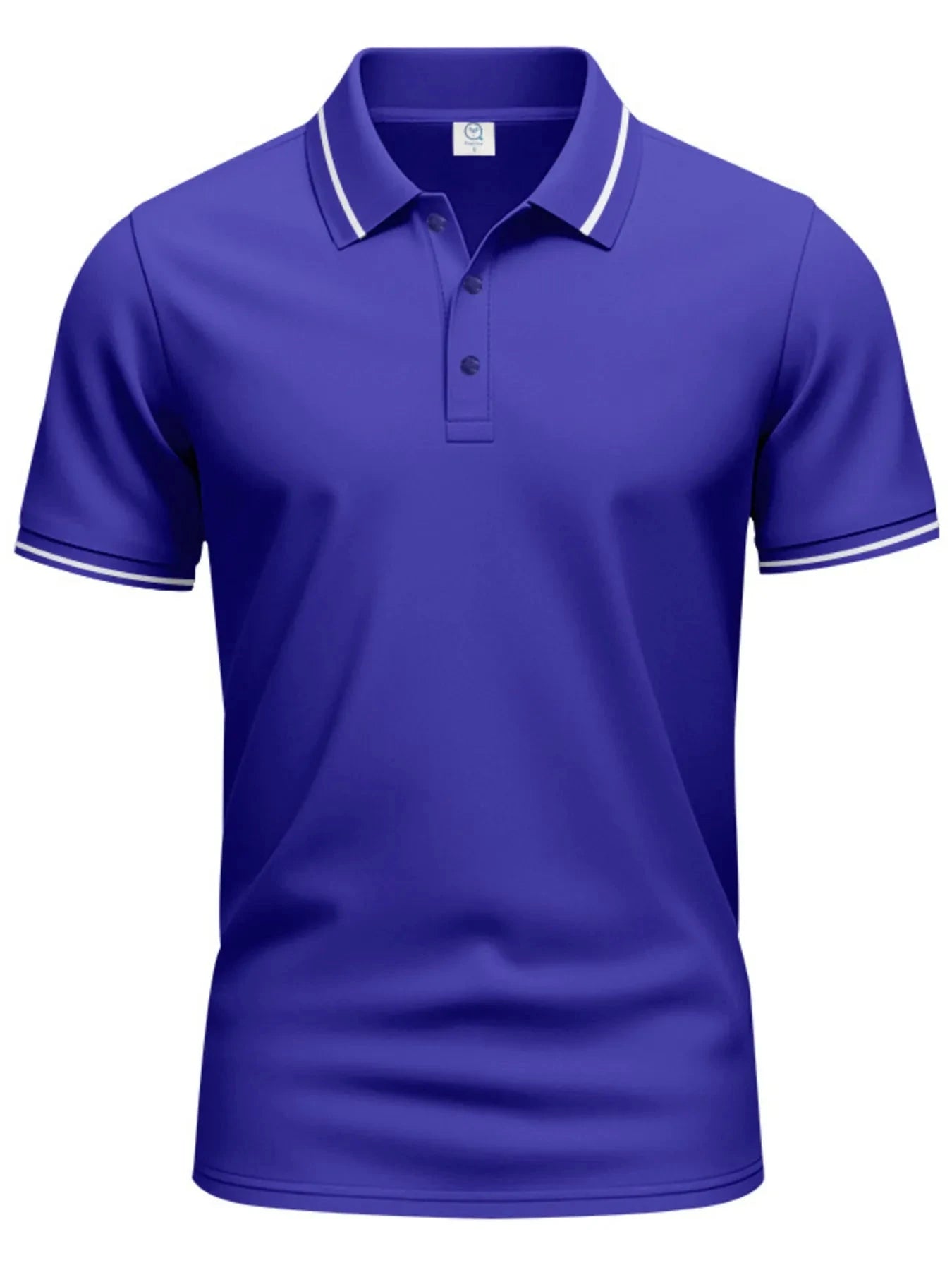 Men's Full Size Collared Neck Short Sleeve Polo Plus Size Royal Blue / S