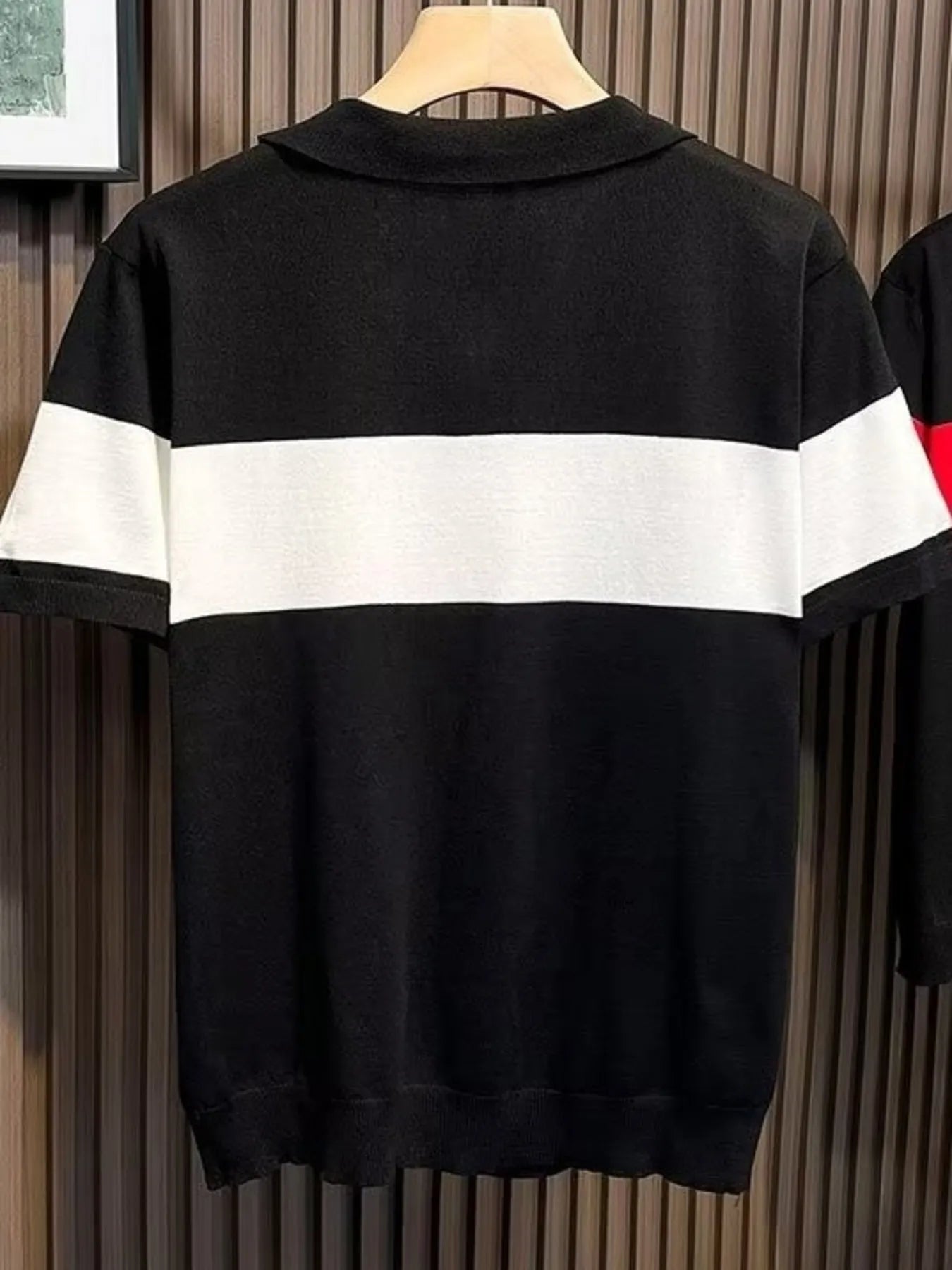 Men's Full Size Color Block Short Sleeve Polo Plus Size