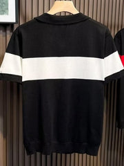 Men's Full Size Color Block Short Sleeve Polo Plus Size