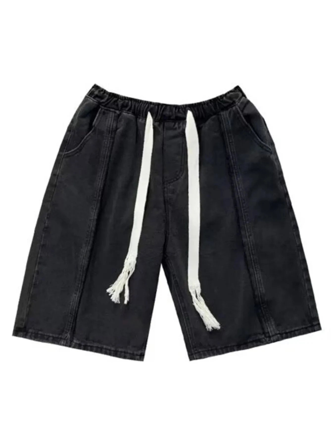 Men's Full Size Drawstring Denim Shorts with Pockets Plus Size