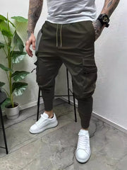 Men's Full Size Drawstring Pants with Pockets Plus Size Army Green / S