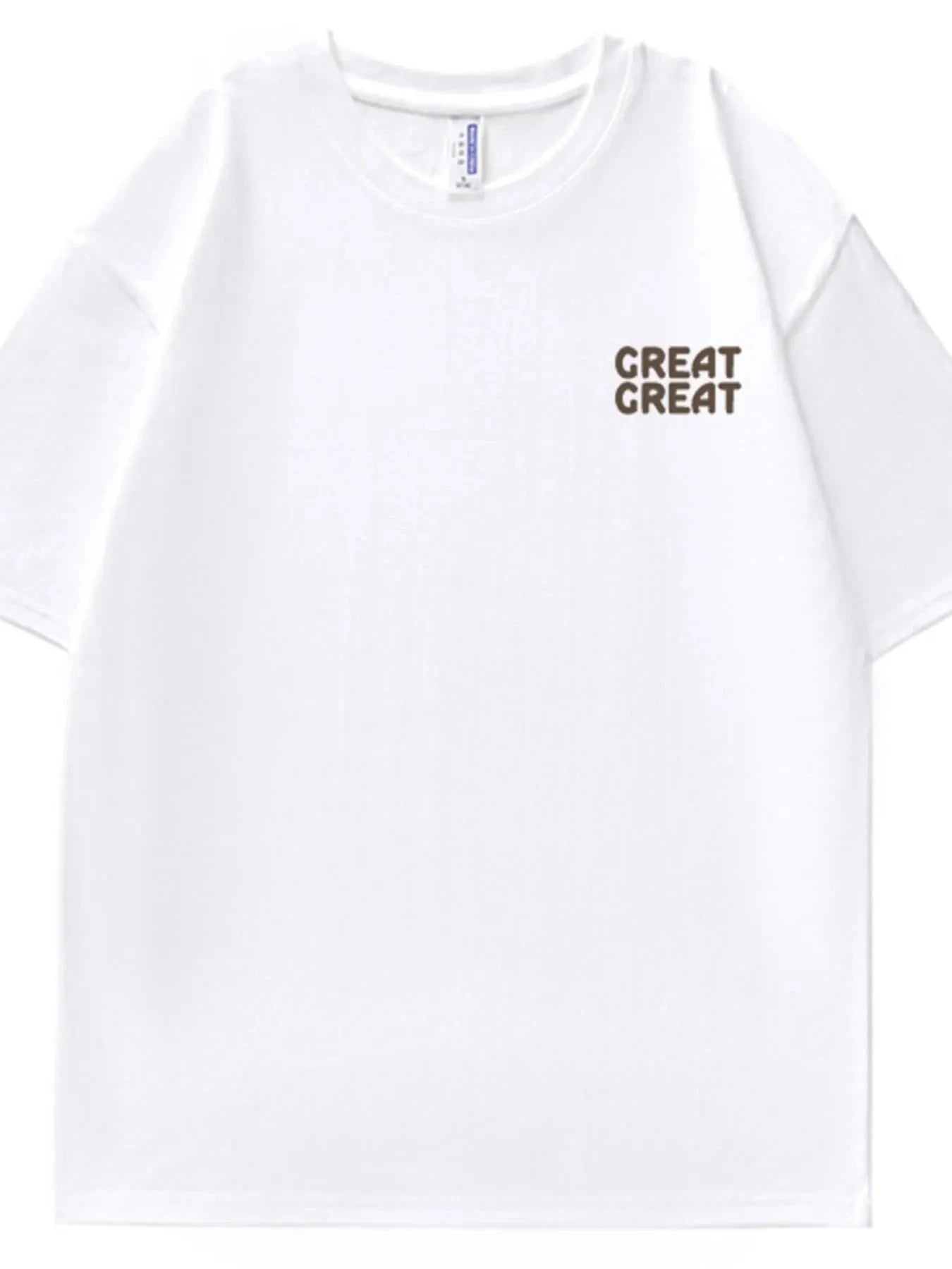 Men's Full Size Letter Round Neck Short Sleeve T-Shirt Plus Size White / S