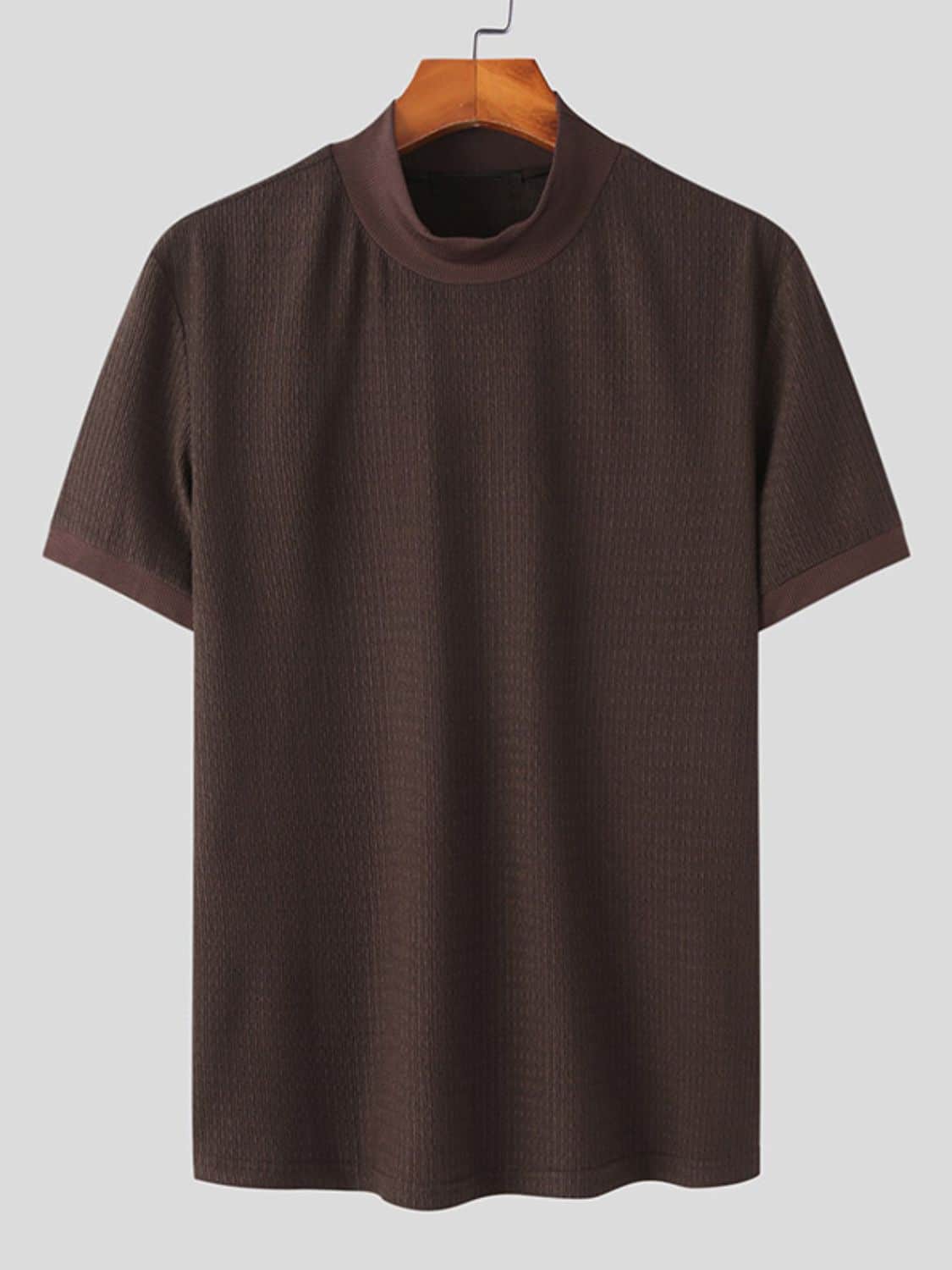 Men's Full Size Mock Neck Short Sleeve T-Shirt Plus Size