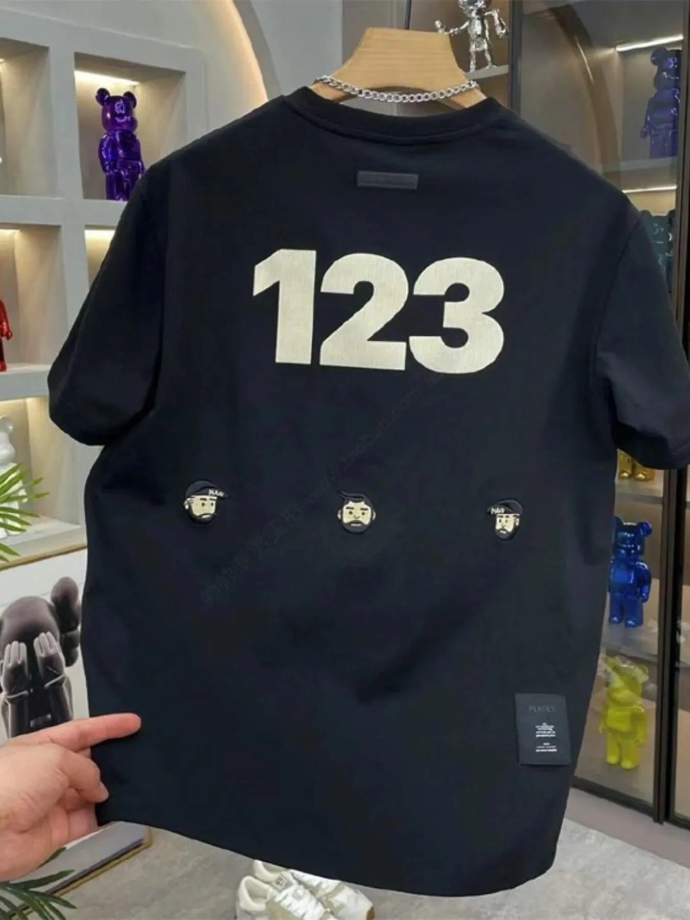 Men's Full Size Number 123 Round Neck T-Shirt Plus Size