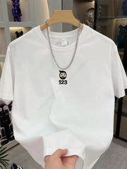 Men's Full Size Number 123 Round Neck T-Shirt Plus Size White / S