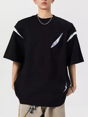 Men's Full Size Oversized Streetwear Short Sleeve T-Shirt Plus Size Black / S