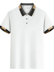 Men's Full Size Plus Size Button Detail Short Sleeve Polo Plus Size White / S