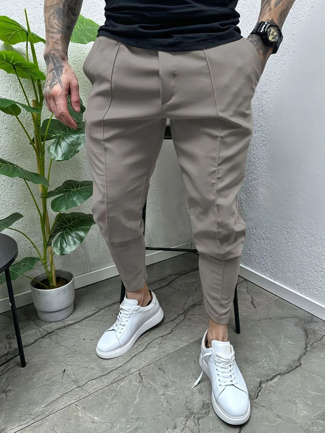 Men's Full Size Pockets Joggers Plus Size Gray / S