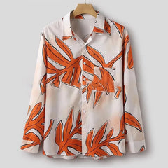 Men's Full Size Printed Button Up Long Sleeve Shirt Plus Size Flower / S