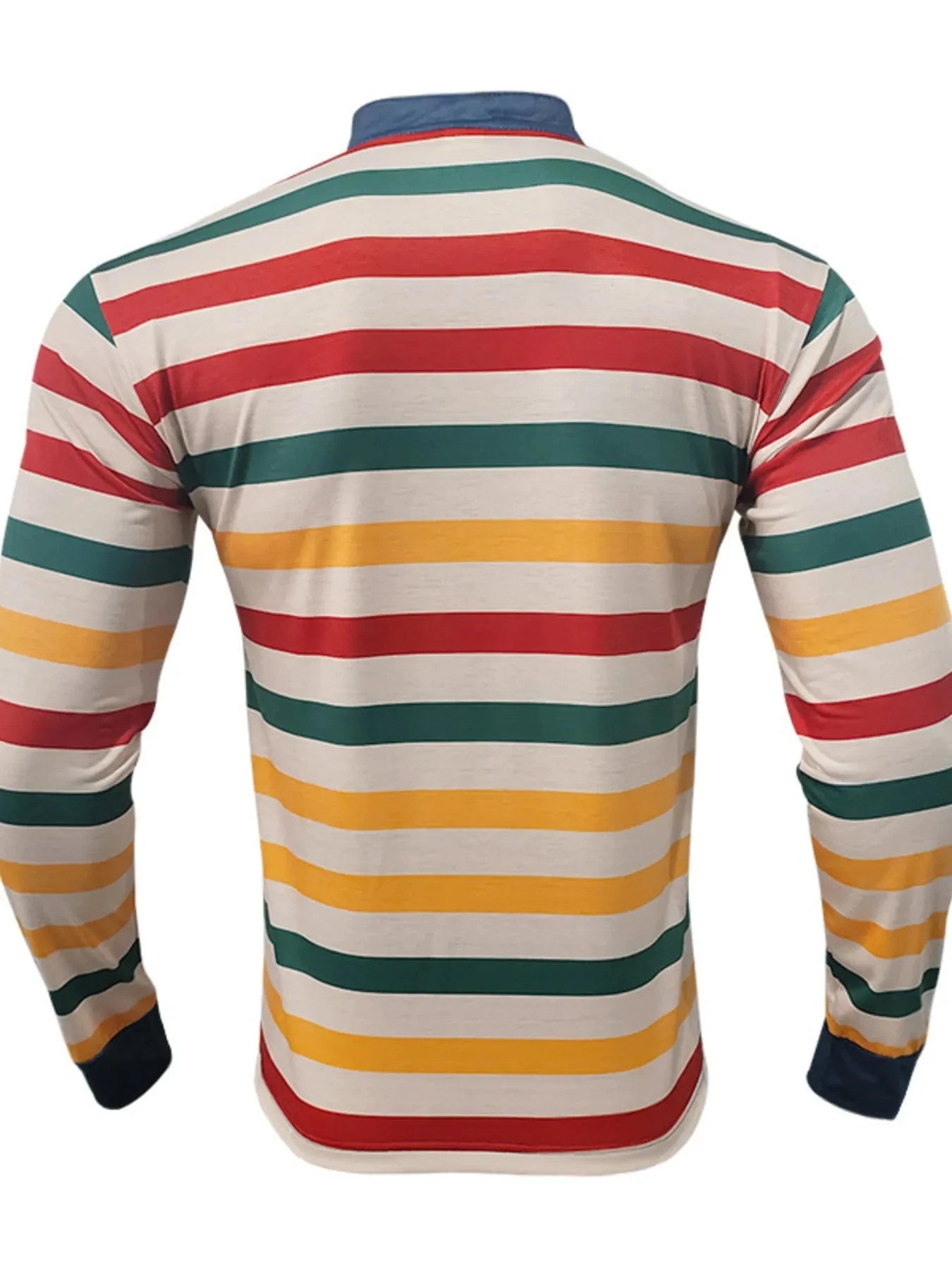 Men's Full Size Rainbow Striped Long Sleeve T-Shirt Plus Size