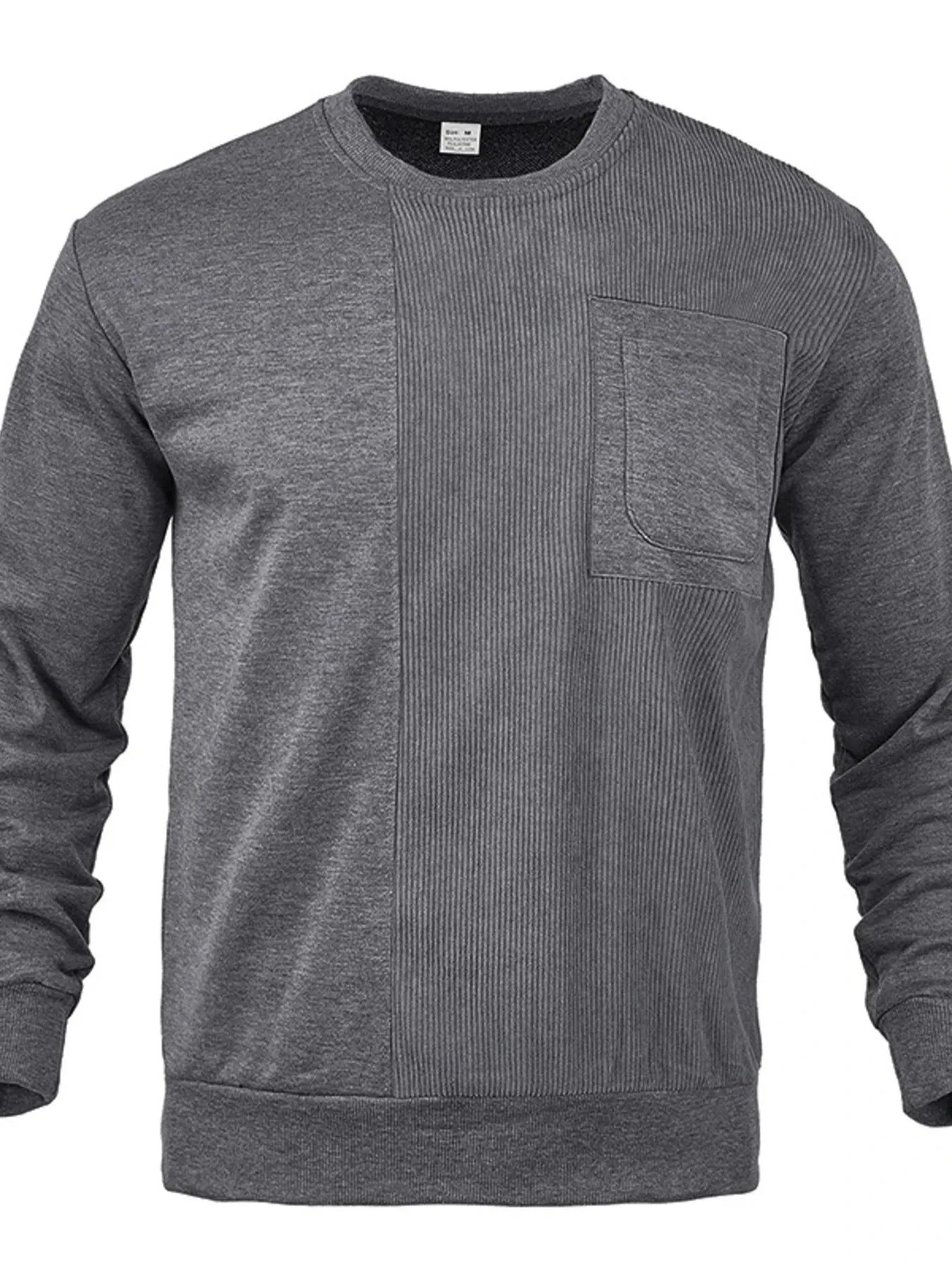 Men's Full Size Round Neck Long Sleeve Sweatshirt Plus Size