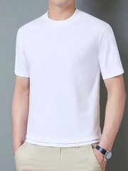 Men's Full Size Round Neck Short Sleeve T-Shirt Plus Size White / S