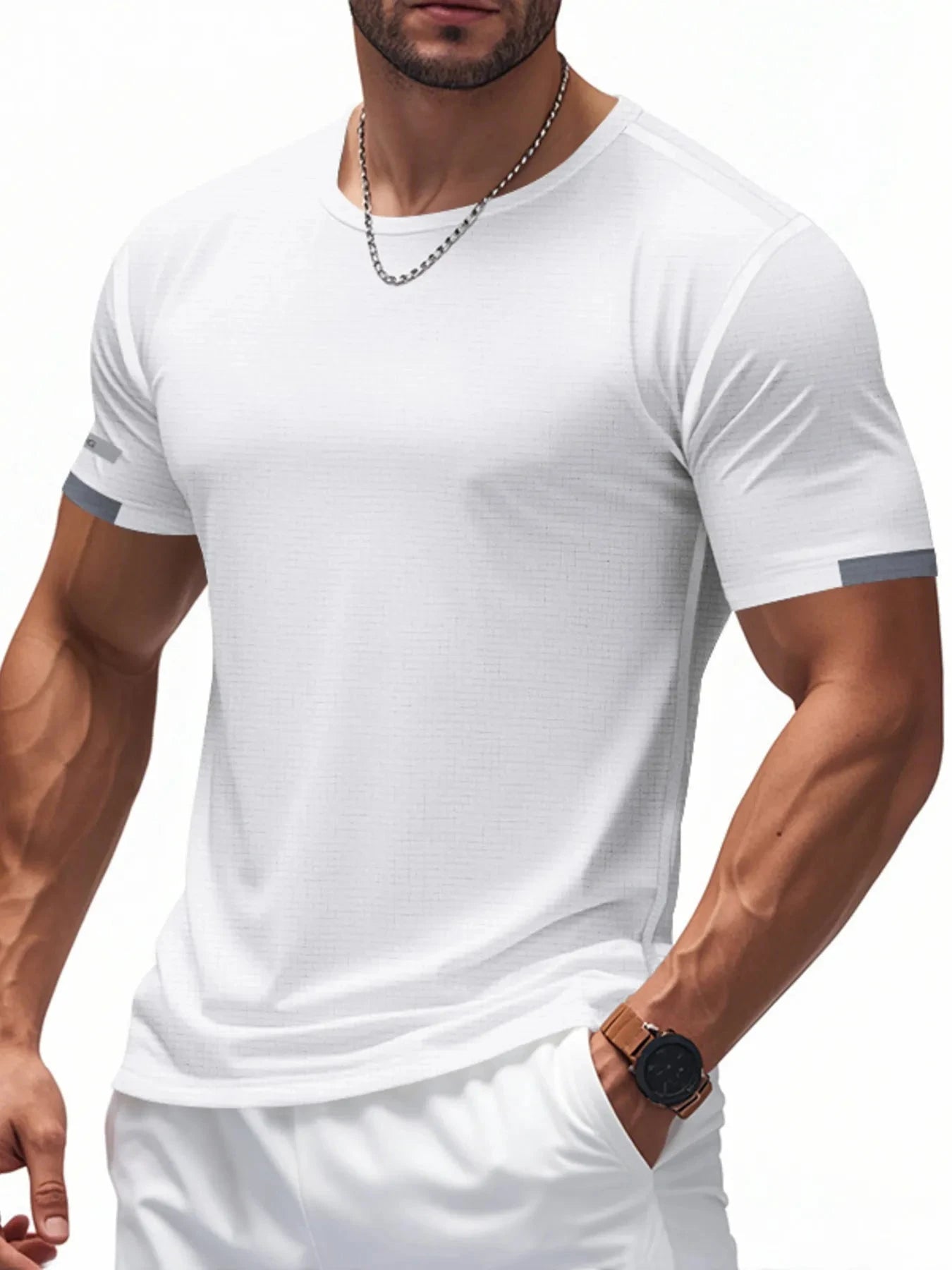 Men's Full Size Round Neck Short Sleeve T-Shirt Plus Size White / S