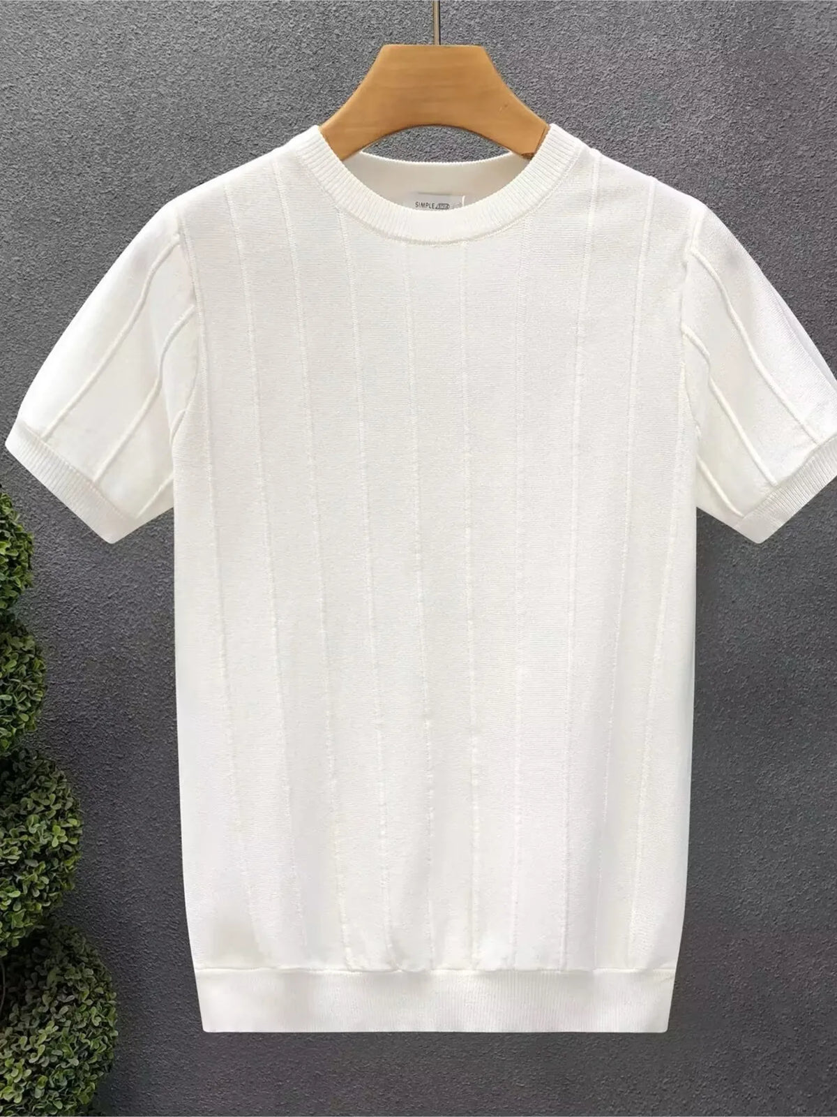Men's Full Size Round Neck Short Sleeve T-Shirt Plus Size White / S