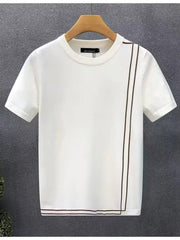 Men's Full Size Round Neck Short Sleeve T-Shirt Plus Size White / S