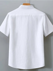 Men's Full Size Short Sleeve Button-Up Shirt Plus Size