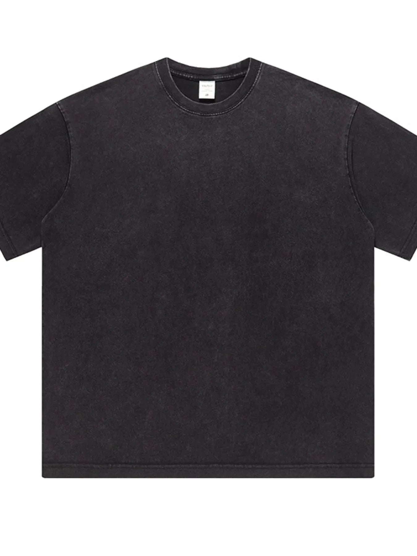 Men's Full Size Short Sleeve Round Neck Washed T-Shirt Plus Size Black / S