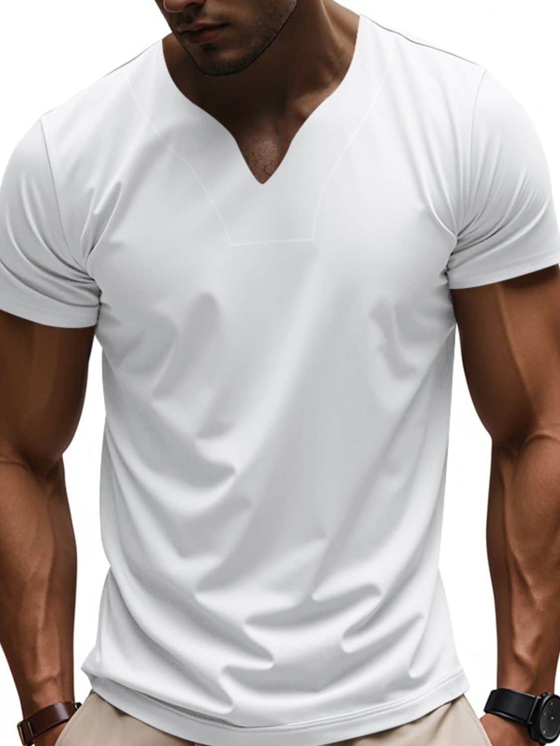 Men's Full Size Short Sleeve T-Shirt Plus Size White / S