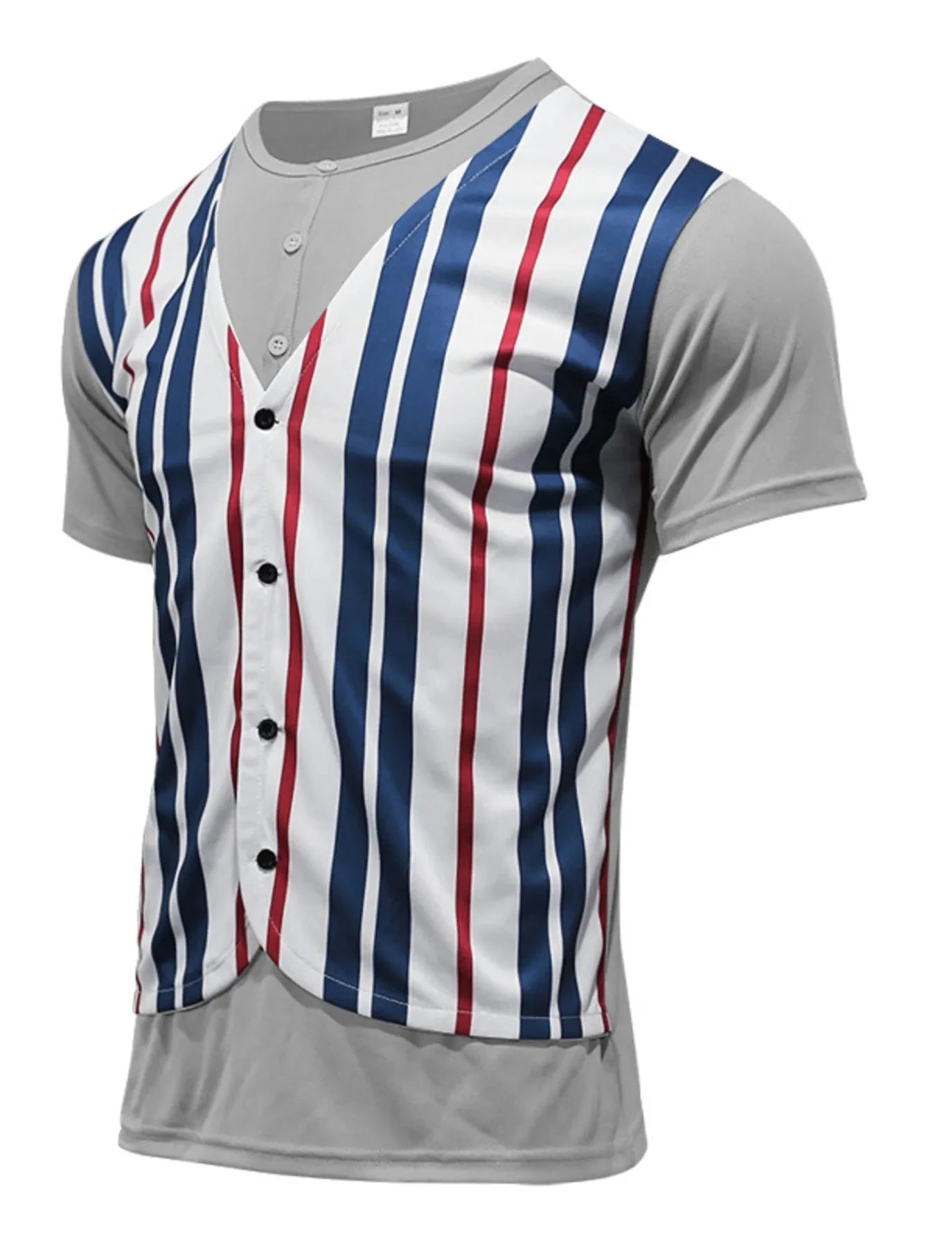 Men's Full Size Striped Short Sleeve T-Shirt Plus Size