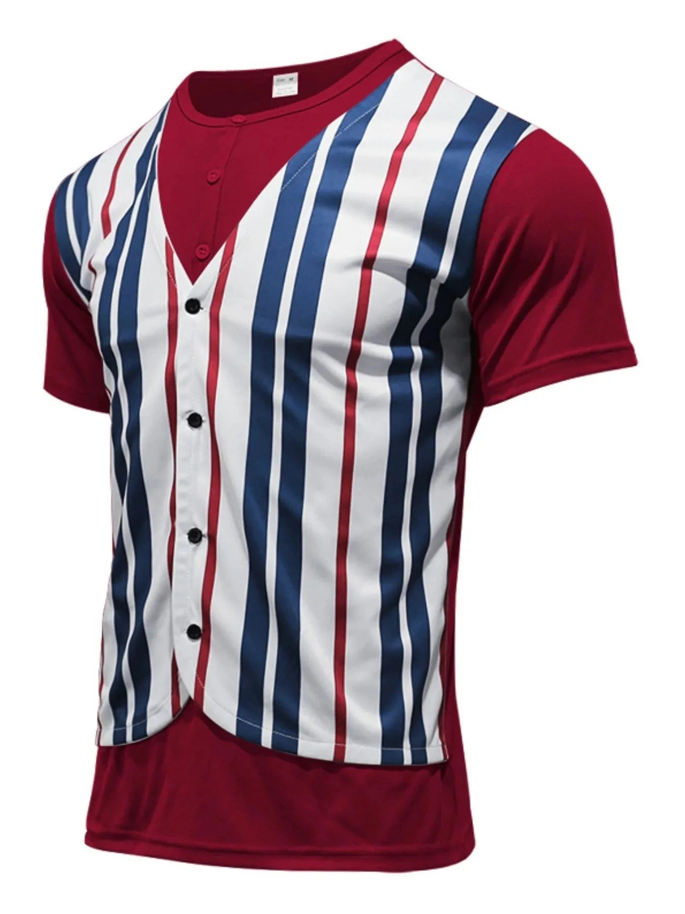 Men's Full Size Striped Short Sleeve T-Shirt Plus Size