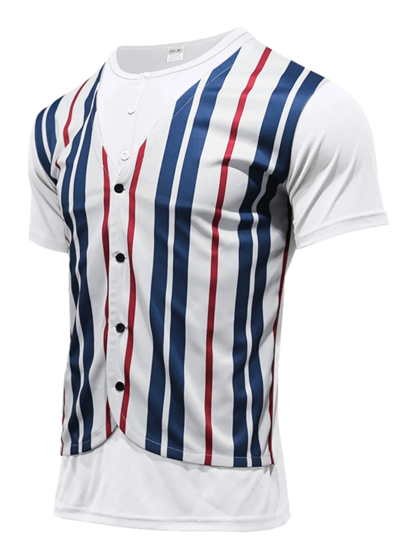 Men's Full Size Striped Short Sleeve T-Shirt Plus Size
