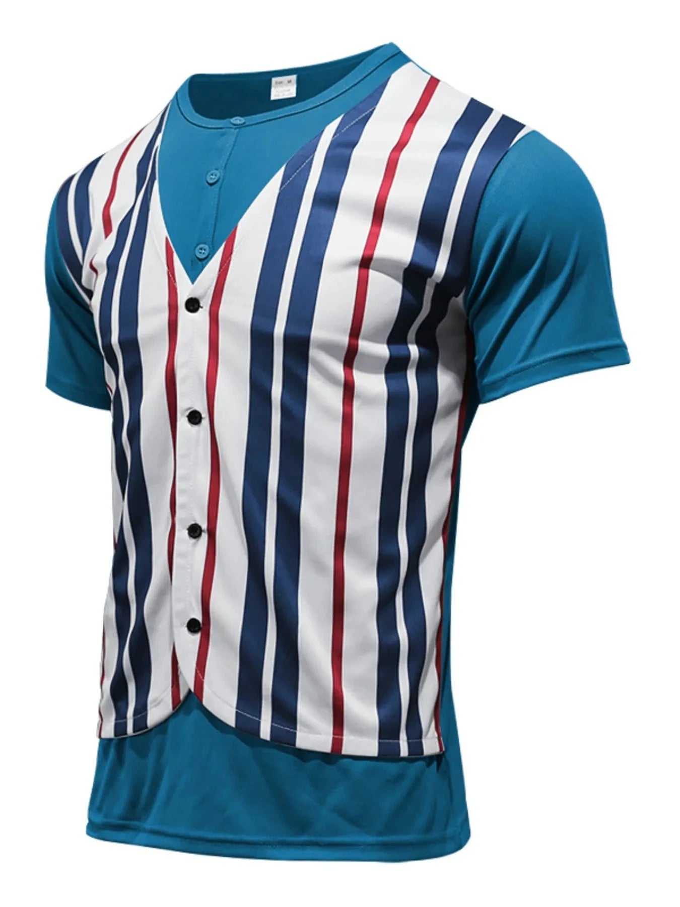 Men's Full Size Striped Short Sleeve T-Shirt Plus Size