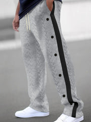 Men's Full Size Textured Drawstring Pants Plus Size Light Gray / S