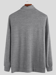 Men's Full Size Turtleneck Long Sleeve Top Plus Size