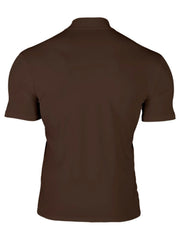 Men's Full Size Turtleneck Short Sleeve T-Shirt Plus Size Dark Brown / S