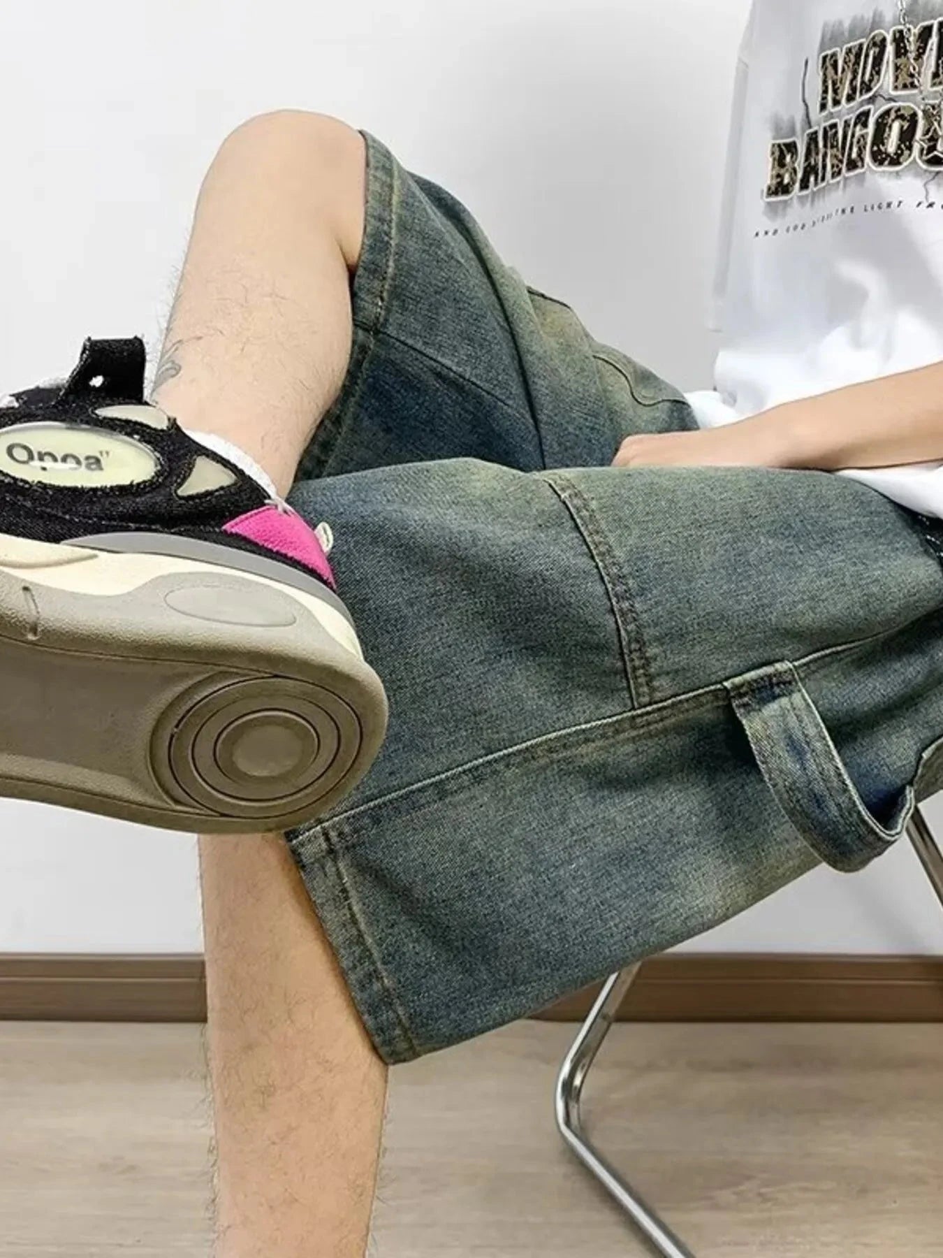 Men's Full Size Washed Loose Fit Denim Shorts Plus Size