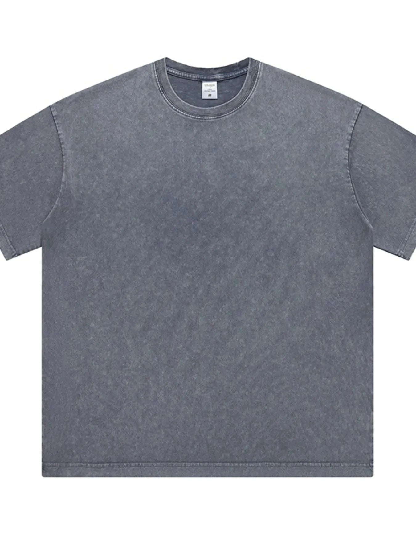 Men's Full Size Washed Round Neck T-Shirt Plus Size Gray / S