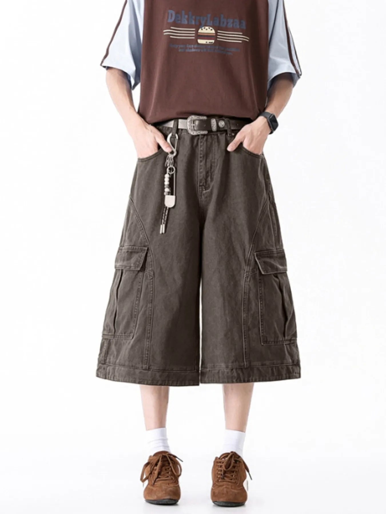 Men's Full Size Wide Leg Cargo Shorts Plus Size