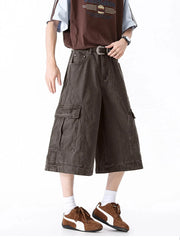 Men's Full Size Wide Leg Cargo Shorts Plus Size