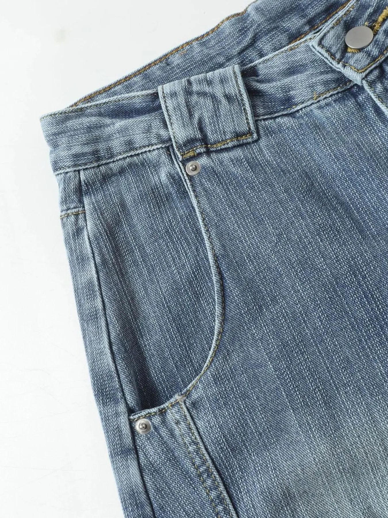 Men's Full Size Wide Leg High Waisted Vintage Wash Jeans Plus Size