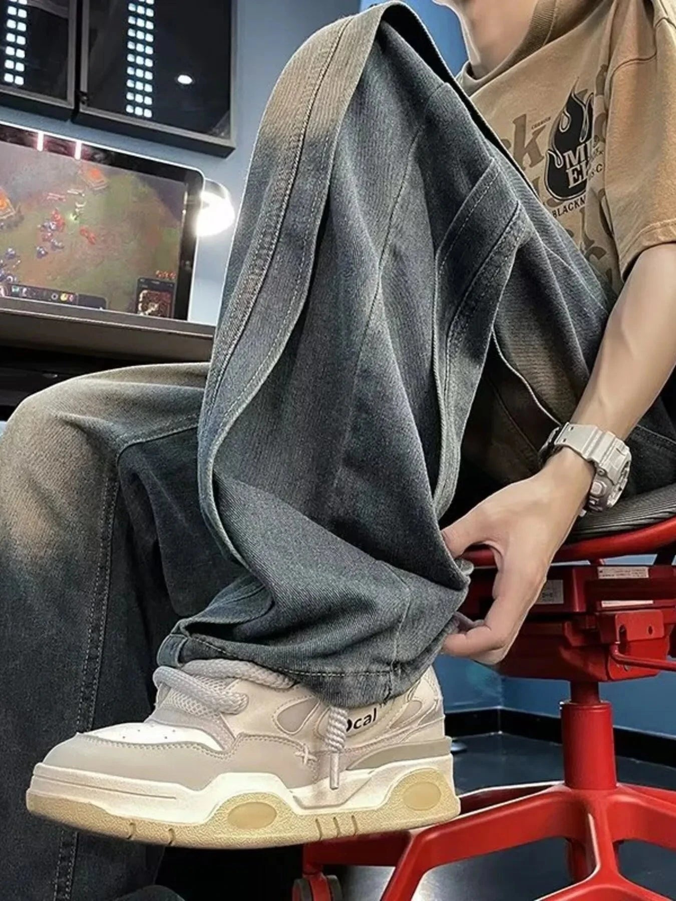 Men's Full Size Wide Leg Jeans Plus Size