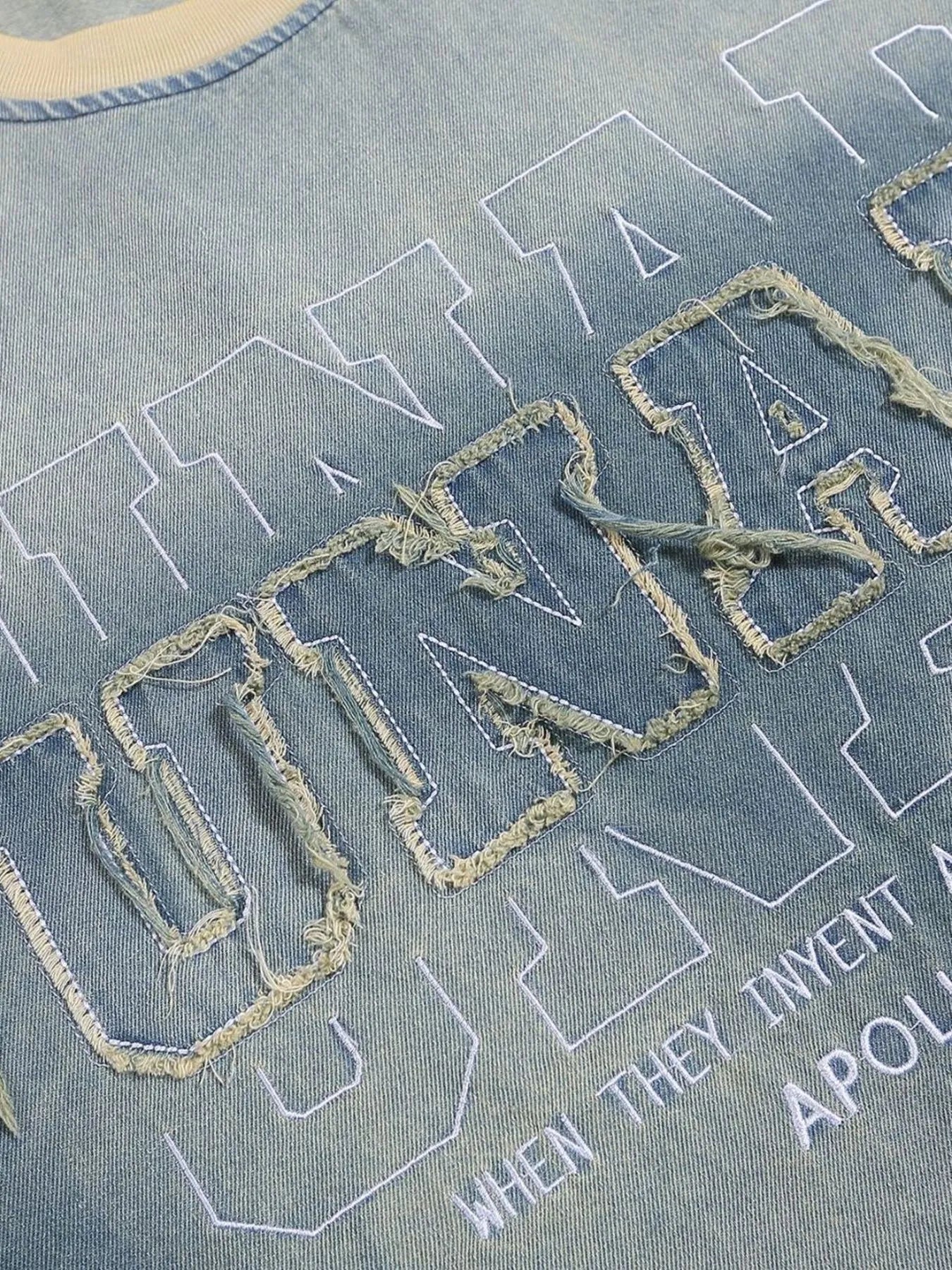 Men's Gradient Heart Denim T-Shirt