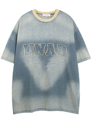 Men's Gradient Heart Denim T-Shirt