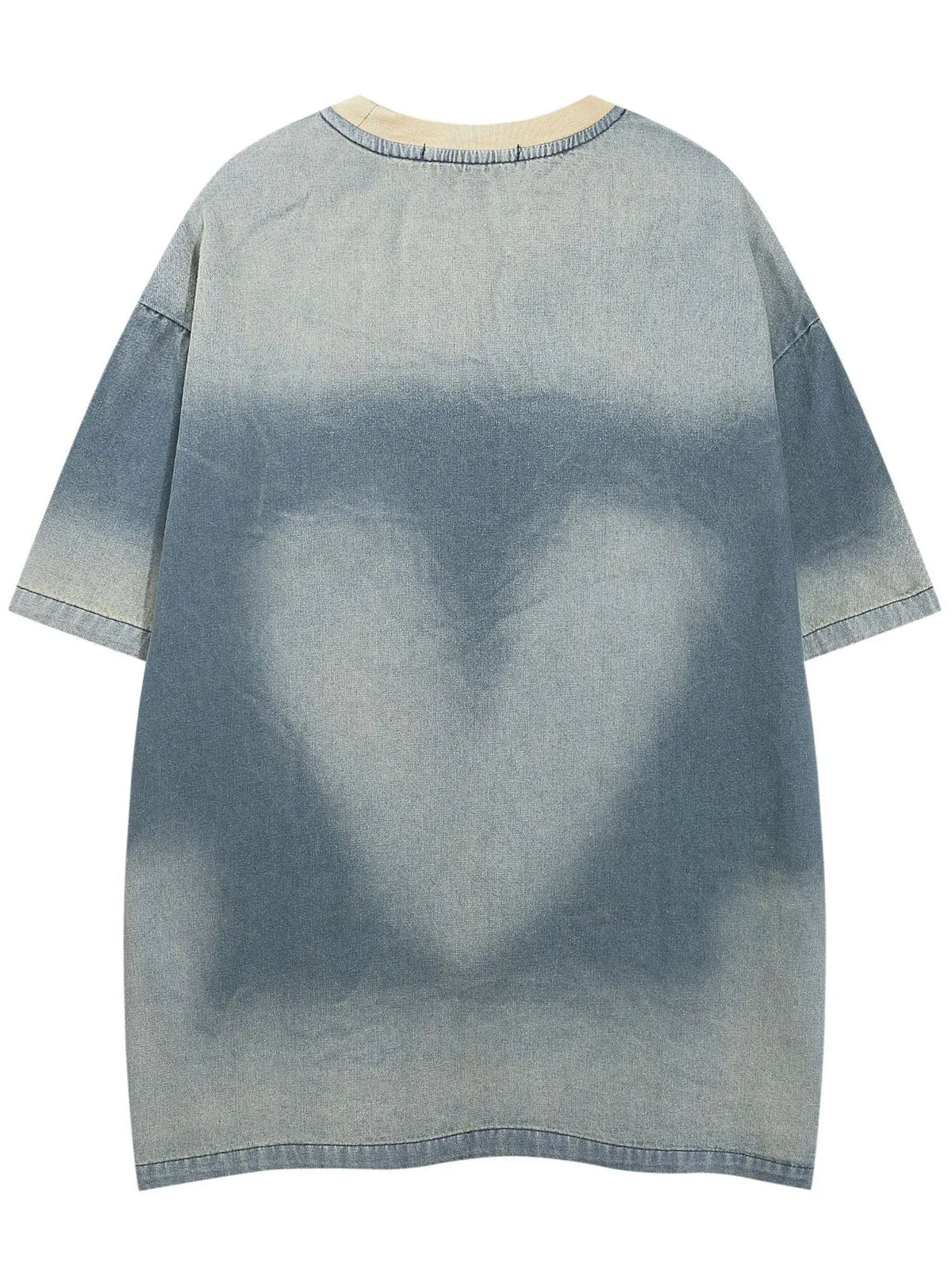 Men's Gradient Heart Denim T-Shirt Blue / M