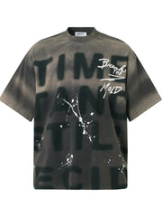 Men's Graffiti Style Oversized T-Shirt Gray / M