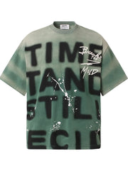 Men's Graffiti Style Oversized T-Shirt Green / M
