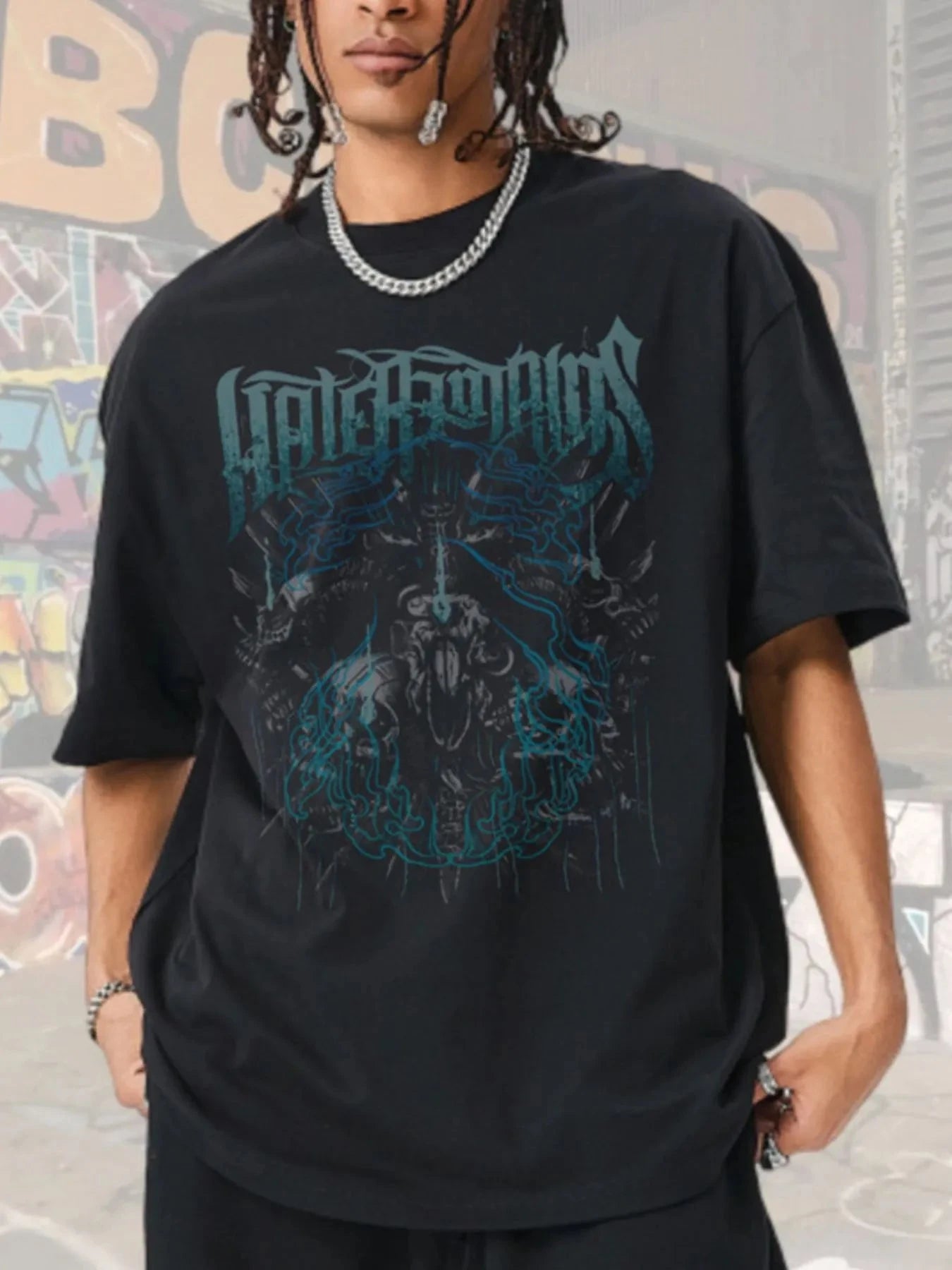 Men's Graphic Round Neck Short Sleeve T-Shirt